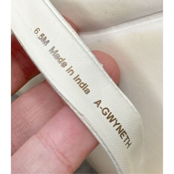 Sarto by Franco Sarto Sandals Women Size 6.5 Ivory Leather Gwyneth Slip On Flats - Picture 8 of 9